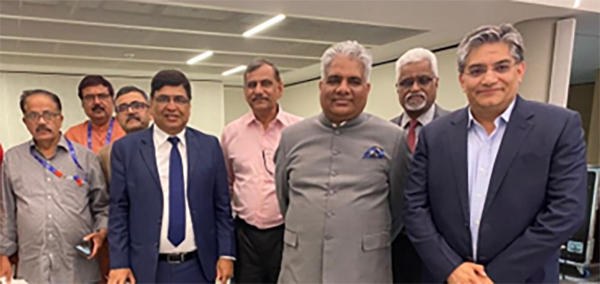 Members of Indian delegation, along with Shri Bhupender Yadav, Union Minister for Labour and Employment and Environment, Forest and Climate Change.
